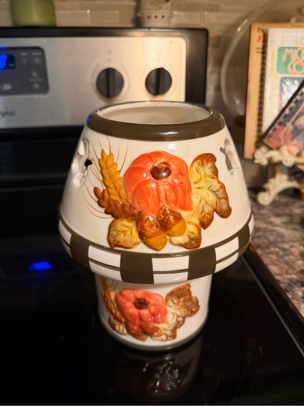 Autumn Harvest Pumpkin Ceramic candle holder